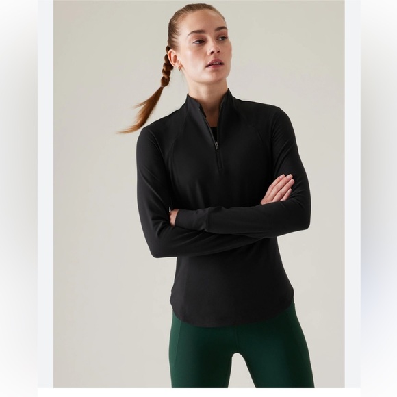 Athleta Tops - Athleta Black Pullover  Saluation Half Zip - Sz Large  NWOT
Active/ casual